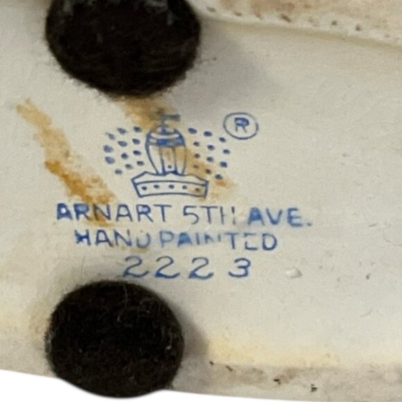 Vintage Arnart 5th Ave Figurine Boy with Horn Hand Painted Porcelain #2223 6” Ja - Picture 7 of 7